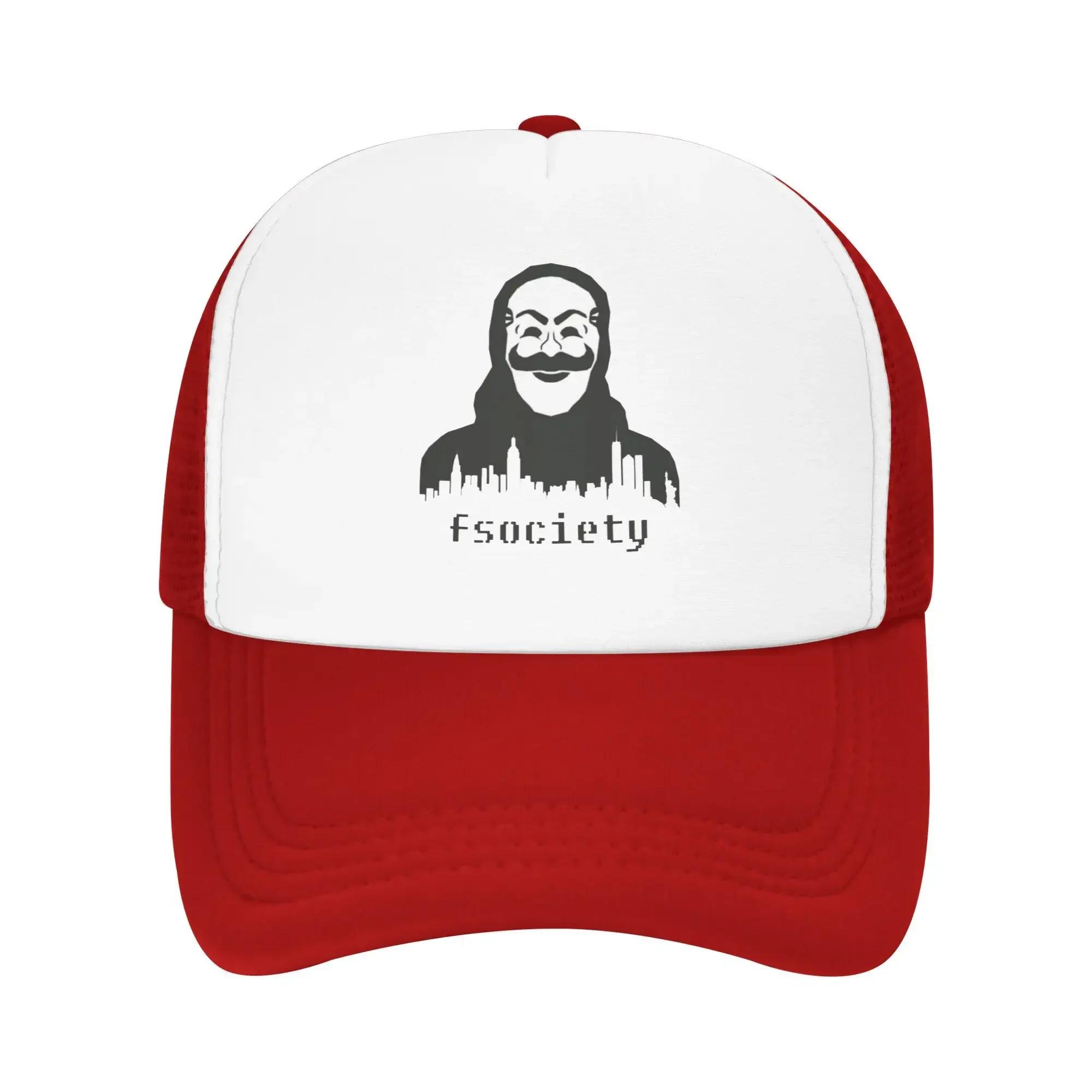Таинственная Маска Серия Fsociety Mr Robot Индивидуальные Сетчатые Бейсболки Для Мужчин Высококачественная Мужская Пляжная Кепка Папа Кепка Тракер One Size