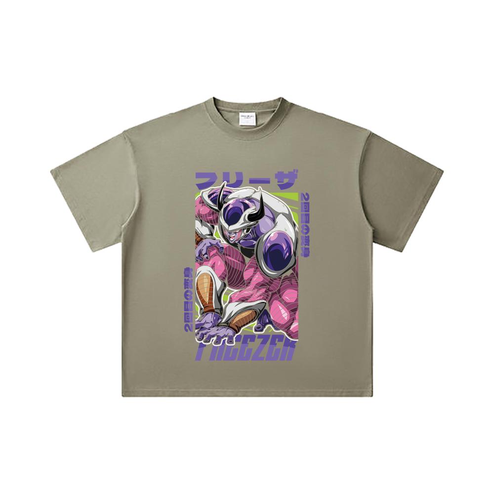260 GSM Double Yarn 32 Count 100% Cotton Dragon Ball V72 King Cold Print Unisex Heavy Cotton T Shirt