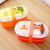 High Quality Cartoon Healthy Plastic Bento Box,Portable 600ml Lunch Bento Boxes Food Container Dinnerware Lunchbox Cutlery