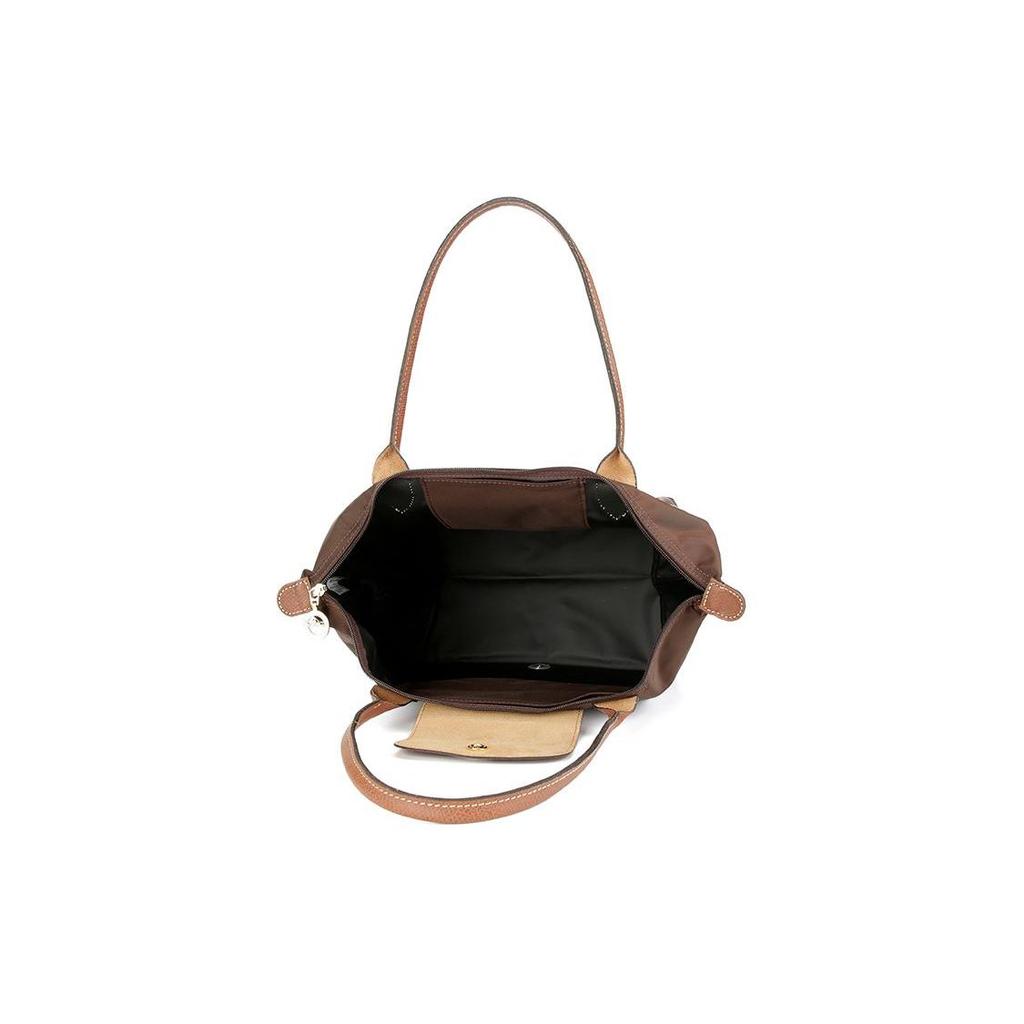 Longchamp Le Pliage Solid Logo Snap Zipper Foldable Nylon Canvas Dumpling Bag Tote Shoulder Bag Women Bags Ebony 2605089P81