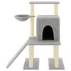 VidaXL Cat Tree with Sisal Scratching Posts Light Grey 96.5 Cm 172077