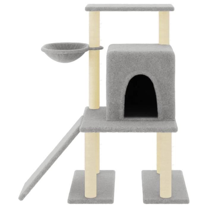 VidaXL Cat Tree with Sisal Scratching Posts Light Grey 96.5 Cm 172077