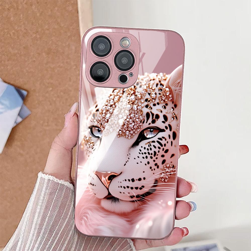 Tempered Glass Phone Case For Samsung Galaxy S26 Ultra Funda S25 S24 S23 Plus S22 S21 FE S20 FE Prtotective Animal Cover Coque
