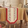 Cotton And Linen Tea Table Mat Tassel Lace Cover Chinese Traditional Table Runner Home Decor TV Cabinet Table Runners