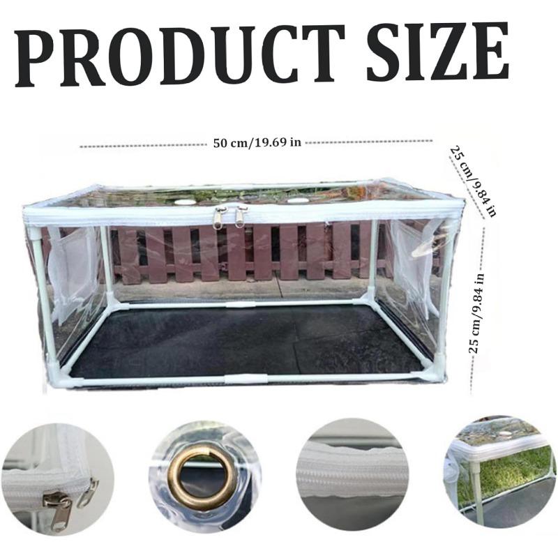 Still Air Box, Clear Mushroom Grow Tent with Ventilation Holes Top Zipper Opening, Reusable Pop-up Monotub Mushroom Box for Indoor Outdoor