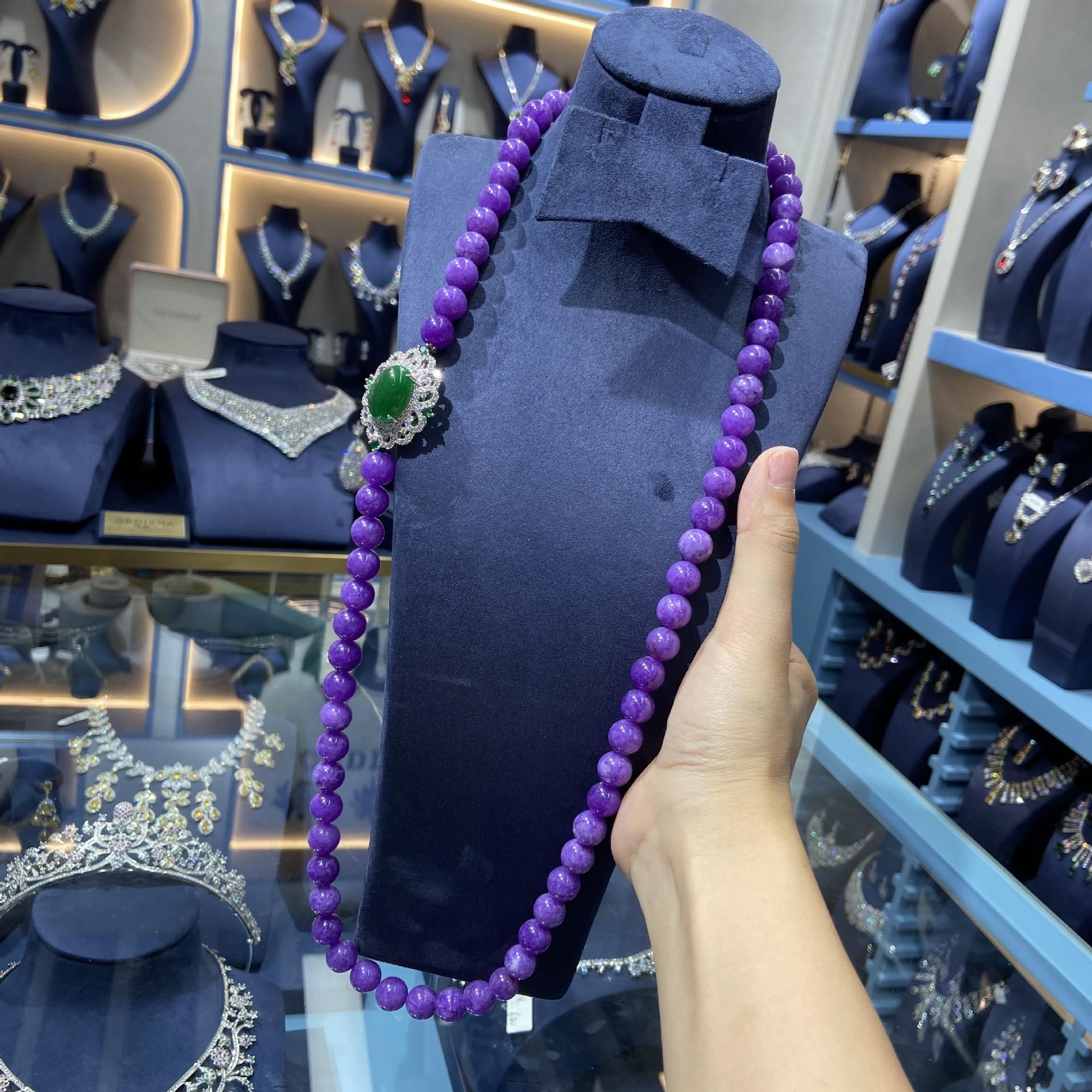 

Новое модное благородное женское ожерелье из бисера из натурального камня Fan Bingbing Violet Shujulai