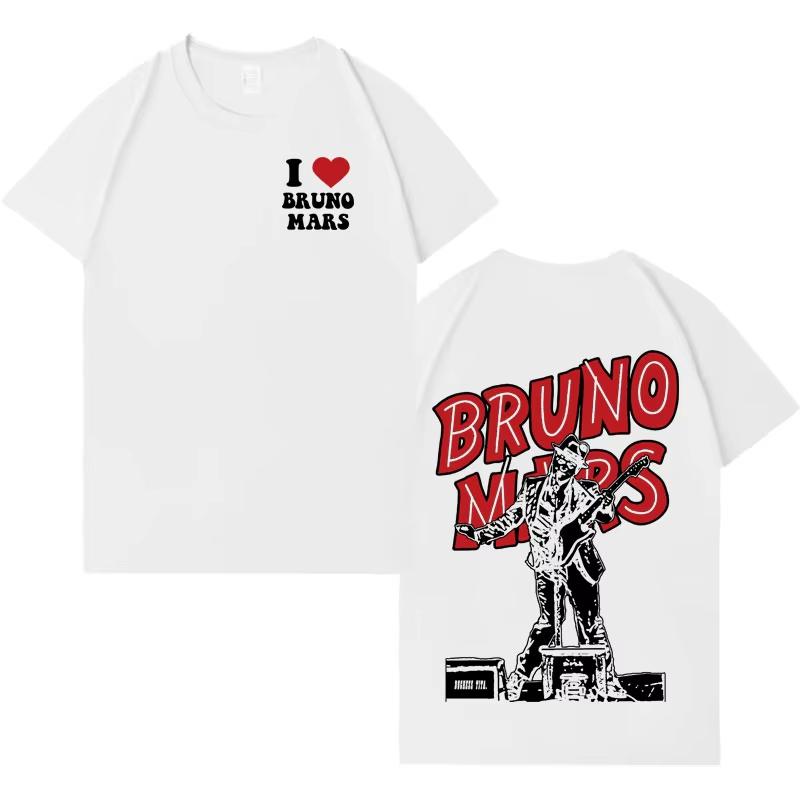 2026 Rapper Bruno Mars Hip Hop Double Sided Print T Shirts Mens Aesthetic Tshirt Casual Summer Tee Shirt Unisex Streetwear