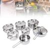 6 Piece Cookware Set Stainless Steel Double Ear Soup Pot Single Handle Milk Pan Frying Pan with Lids for Kitchen Cooking