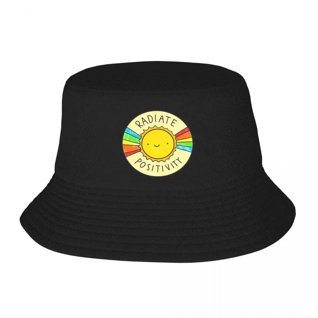 Radiate Positivity Bucket Hats Panama For Unisex Women Bob Hats Autumn FisherUnisex Hats Summer Beach Fishing Unisex Caps