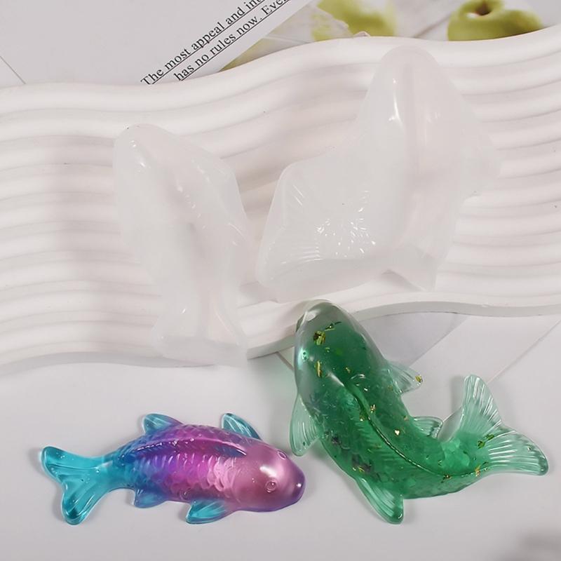Cute Goldfish Candle Silicone Mold Durable Cartoon Animal Scented Candle Fish Mold Gypsum Ornaments Mold DIY Plaster