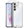 NORTHJO For Samsung Galaxy A35 5G Case Transparent PC+TPU Phone Cover Set with Screen Film+Lens Film