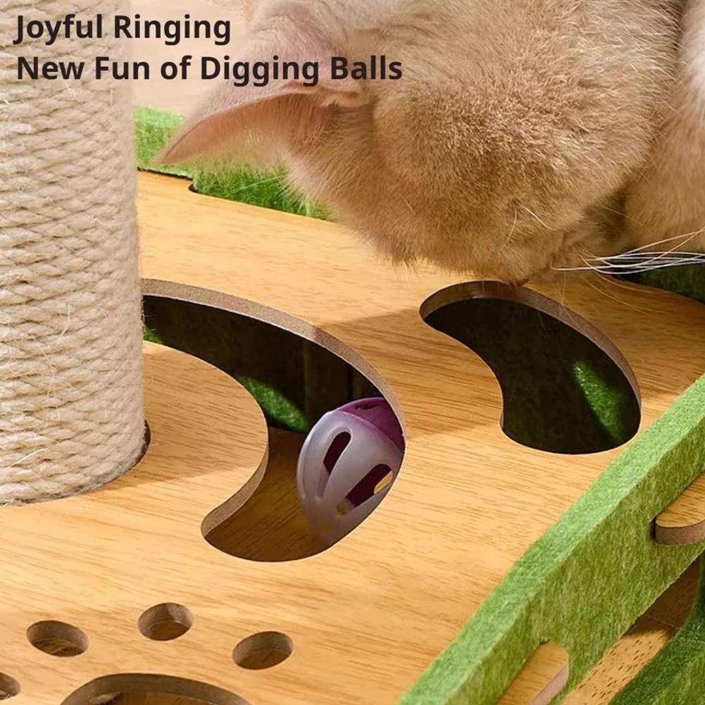 1pcs Cat Teaser Toy Self Play Boredom Relief Cat Interactive Puzzle Box Bell Balls Maze Game Pet Entertainment Activity Center