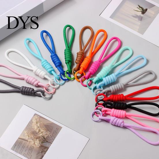 High Elasticity Rope Strap 2Pcs Braided Pendant Lightweight High-Elastic Keychain Holder with Soft Touch Wrist Reinforced Knot Design Macaron