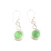 Green Cat's Eye Gemstone 925 Solid Stamped Silver Drop Dangle Earrings For Her CE-14-31