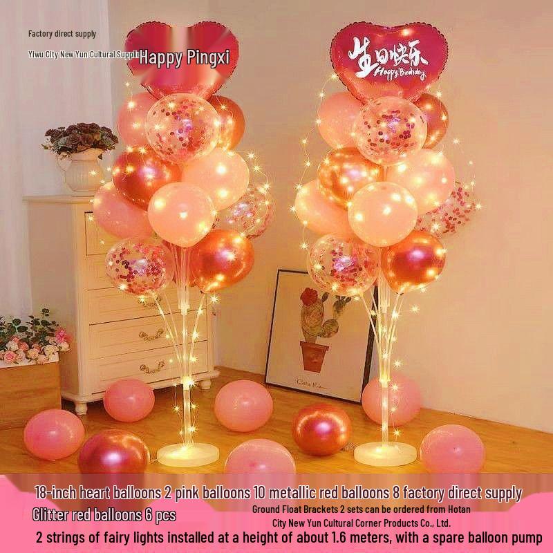 Glowing Floating Baby Birthday Balloon Stand Decoration for Kids