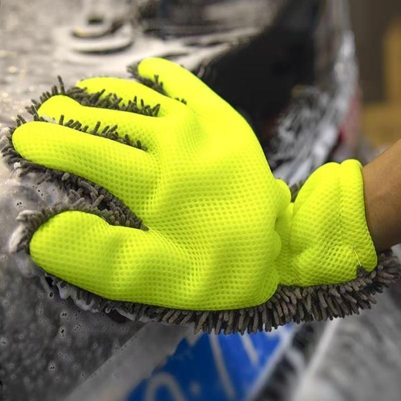 Microfiber Car Washing Gloves Cleaning Tool Car Detailing Dust Removal Mitts 5-Finger Wash Glove For Car Home Effective Clean