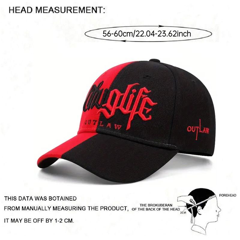 Color Blocked New Hip Hop Hat Gangster Life Embroidered Baseball Hat Daily Leisure Sports Sunshade Hat Unisex