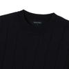 HERVINO Cable Round Neck Muscle Fit Short Sleeve Knit [Black]