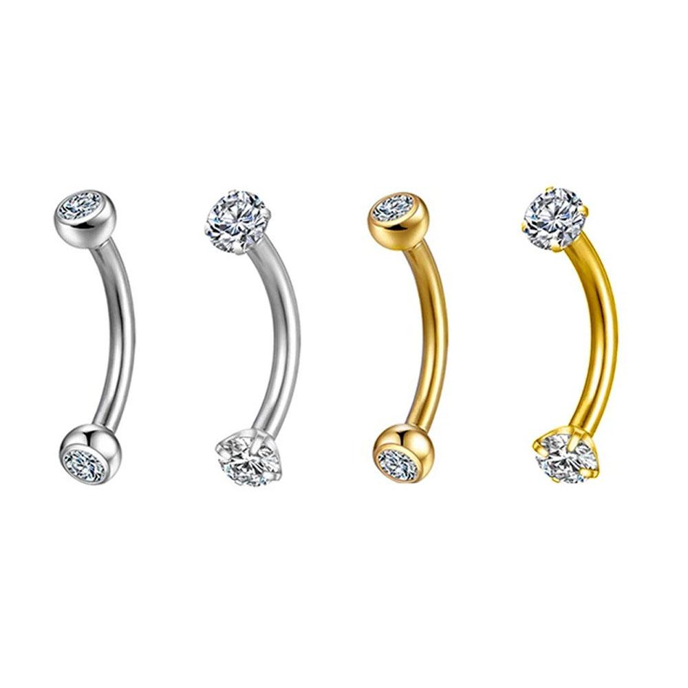1/5/50 szt. Tytan G23 ASTM-F136 Piercingi Brwi kolczyk cyrkonia Gwint wewnętrzny Brwi Ciało Cyrkonia Hurt