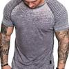Men's Casual Wrinkled Solid Color Short Sleeve T-shirt - Summer Fashion
