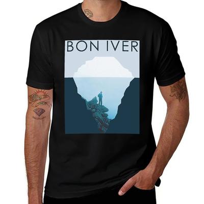 חולצת טי וינטג' של Bon Iver, חולצת טריקו בסיסית עם שרוולים קצרים