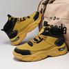 Hot Selling Men's Lace-up Ankle Boots 2025 Autumn High Top Man Platform Boots Comfort Non-Slip Motorcycle Boots Men Work Shoes