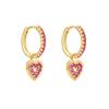 Rainbow Colored Zircon Ear Buckle Set, Love Water Drop Pendant, Small Earrings, Light Luxury and Exquisite Stacked Women's Earrings.
