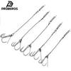 Spring-loaded Triple-hook Soft Steel Wire Fishing Rig with Stainless Steel Snap Swivel and Lure Tail