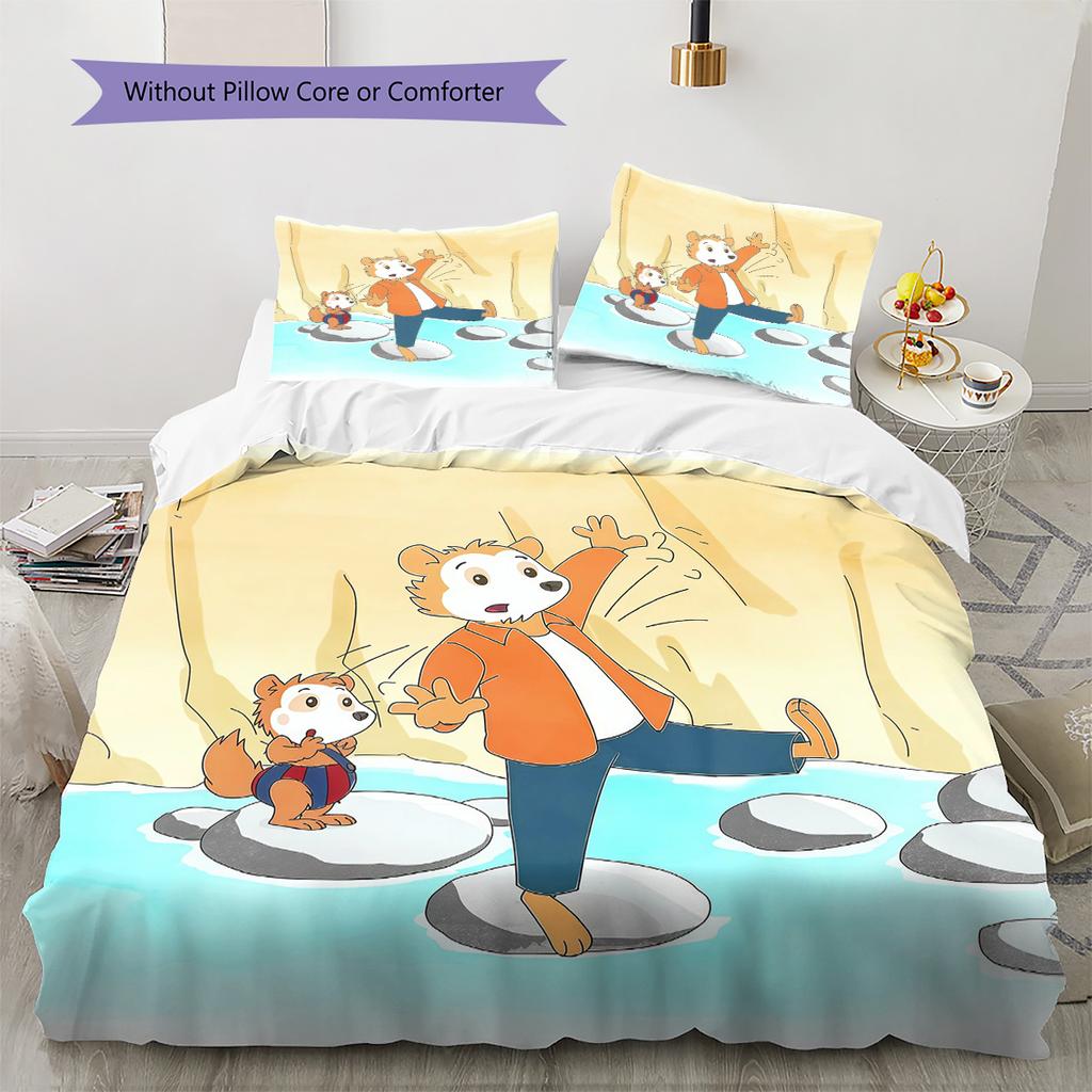 Parure de lit motif Lérots Bobo Ensemble couette Décoration de maison Cadeau (1 * housse de couette + 2 * taie d'oreiller sans garnissage)