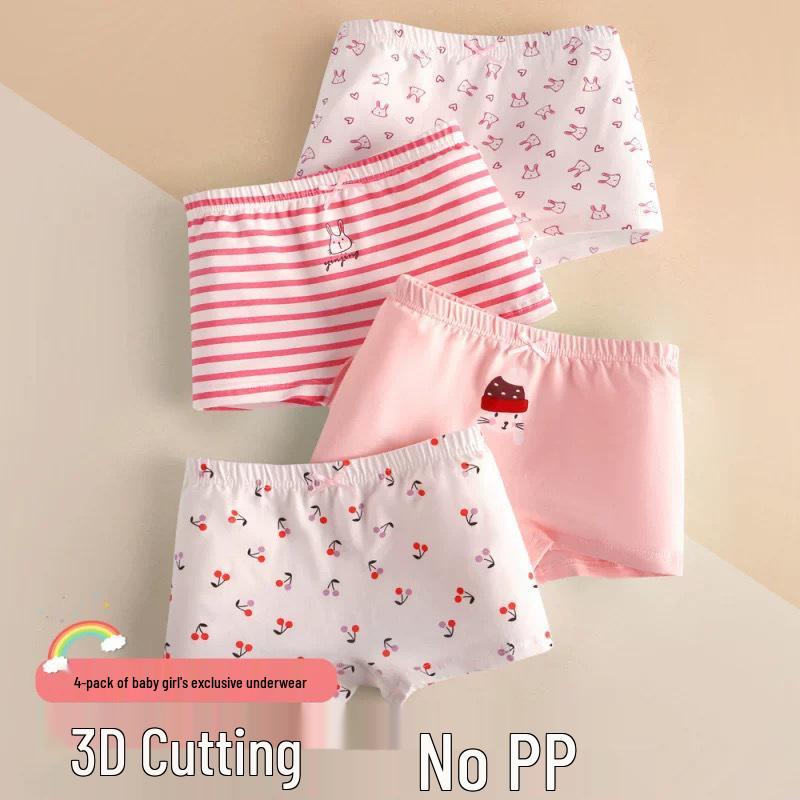 Girls' Pure Cotton Boxer Briefs - No Wedgies, Comfortable Shorts for Little Girls