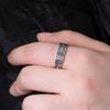 Adjustable Open Ring Men Women Vintage Chinese Calligraphy Style Geometric Band Copper Jewelry