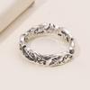 Vintage Flower Leaf 925 Silver-Plated Ring - European & American Style Engagement Jewelry