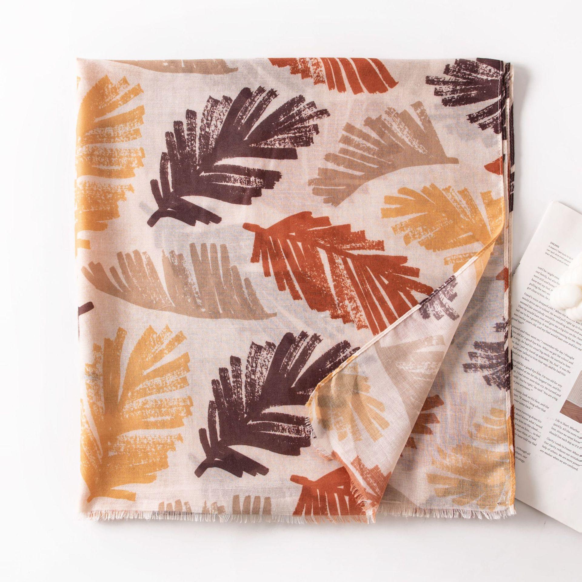 New printed long silk scarf women s fashion simple and versatile long scarf beach scarf sunscreen windproof scarf live stream 190*90cm