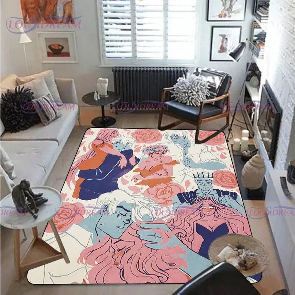 Cartoon Comics Lore Olympus Tištěný koberec Koberec do obývacího pokoje Ložnice Dekorace pohovky Šatna pro dospělé Protiskluzová podložka na podlahu