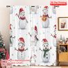 2pcs 2D Flat Printing Merry Christmas Window Drapes Christmas Snowman Santa Claus Fabric Without Electricity Family Party