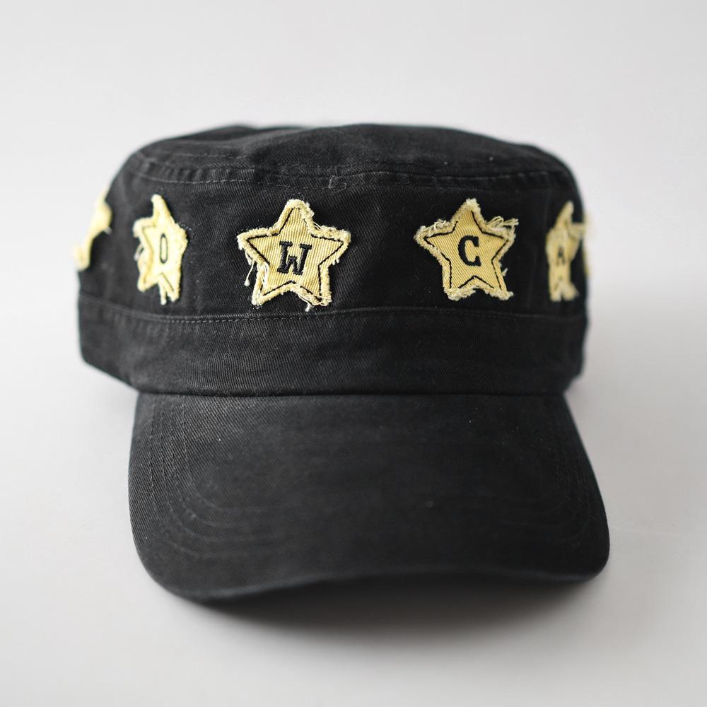 Fashion Hat appliqué faux edge five-pointed star letter embroidered baseball cap, trendy versatile niche casual sun hat for men and women