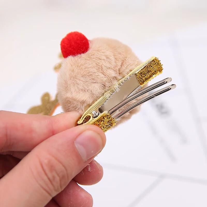 Cute Christmas Pom-Pom Hair Clip