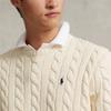 Polo Ralph Lauren SS22 Solid Logo Embroidered Cable Knit Crew Neck Sweater Men sweater Beige 710775885-024