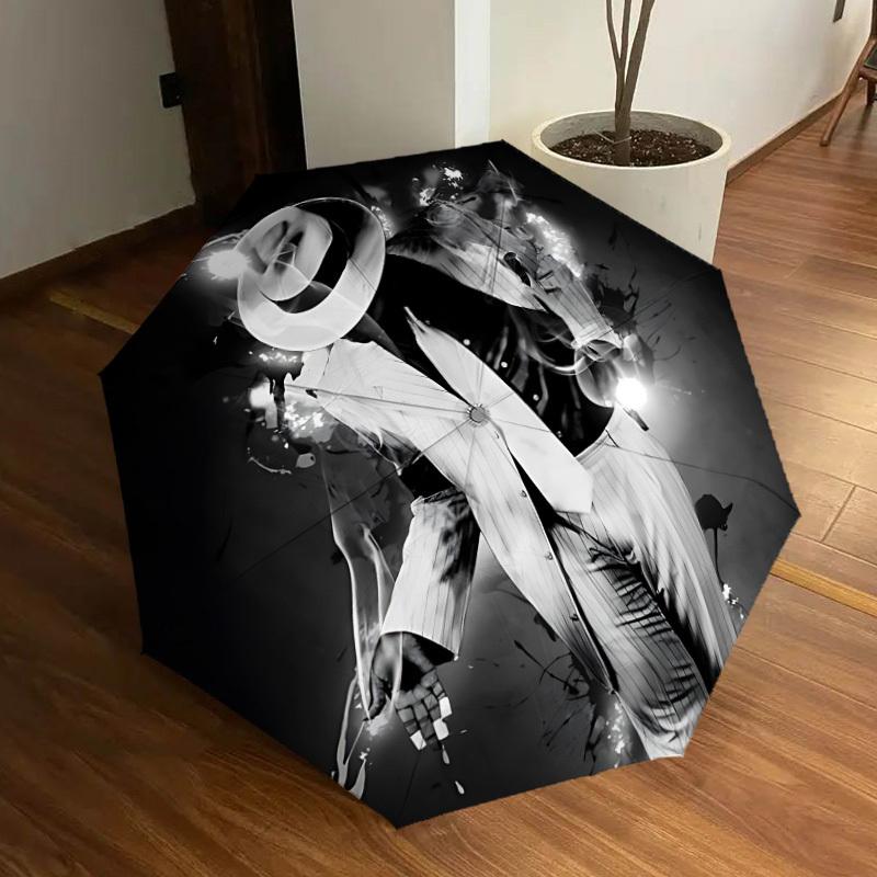 1pc Michael Joseph Jackson Dance Movement Automatic Folding Umbrella, Portable Collapsible Design, Casual Outdoor Accessory L1127015