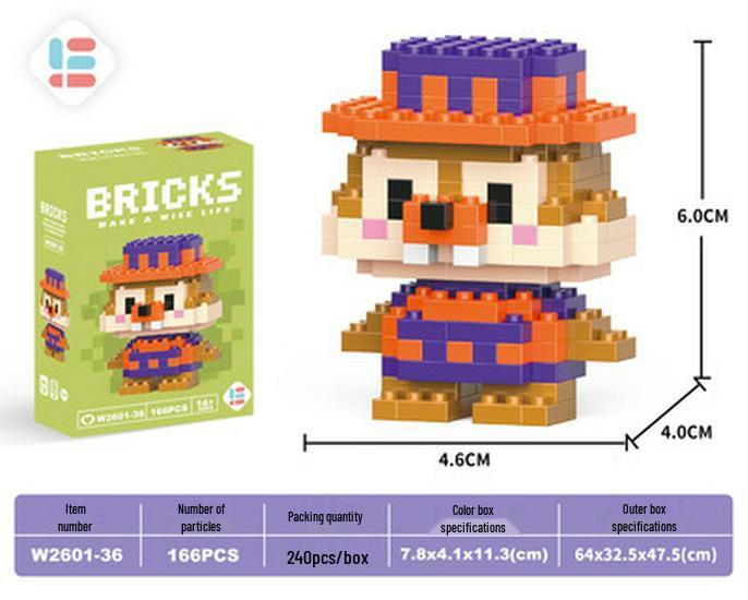 Cartoon Figurine Compatible Lego Bricks: Educational Micro Bricks Assemble Toy for Children