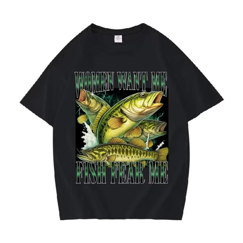 Teach Fish Man To A Lifetime Funny Graphics Meme T Shirt Streetwear Casual Crewneck T-shirt Mens Women Fashion Short Sleeve Tees