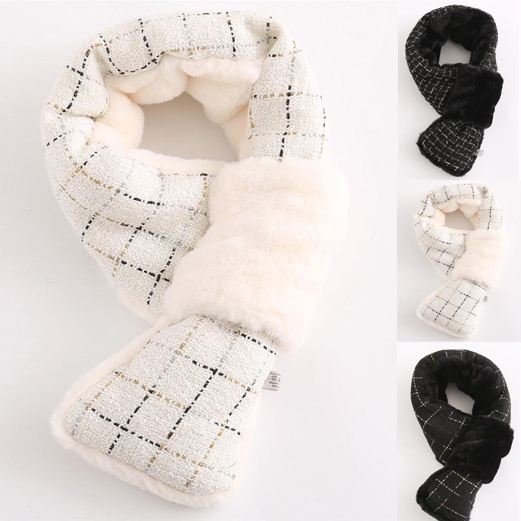 Buy Women Winter Patchwork Warm Long Wool Bling Shawl Plaid Soft Neck ...