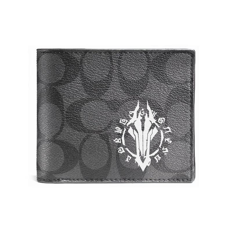 

COACH [Customized bag] 3 IN 1 Wallet MAY All the Way Gothic Oracle Leather Wallet Men s Black black чорний