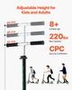 Kick Scooter for Kids Ages 8+, Teens & Adults, 2-Wheel Toddler Scooter with Adjustable Height Handlebar, Wide Anti-Slip Deck, Foldable Lightweight for
