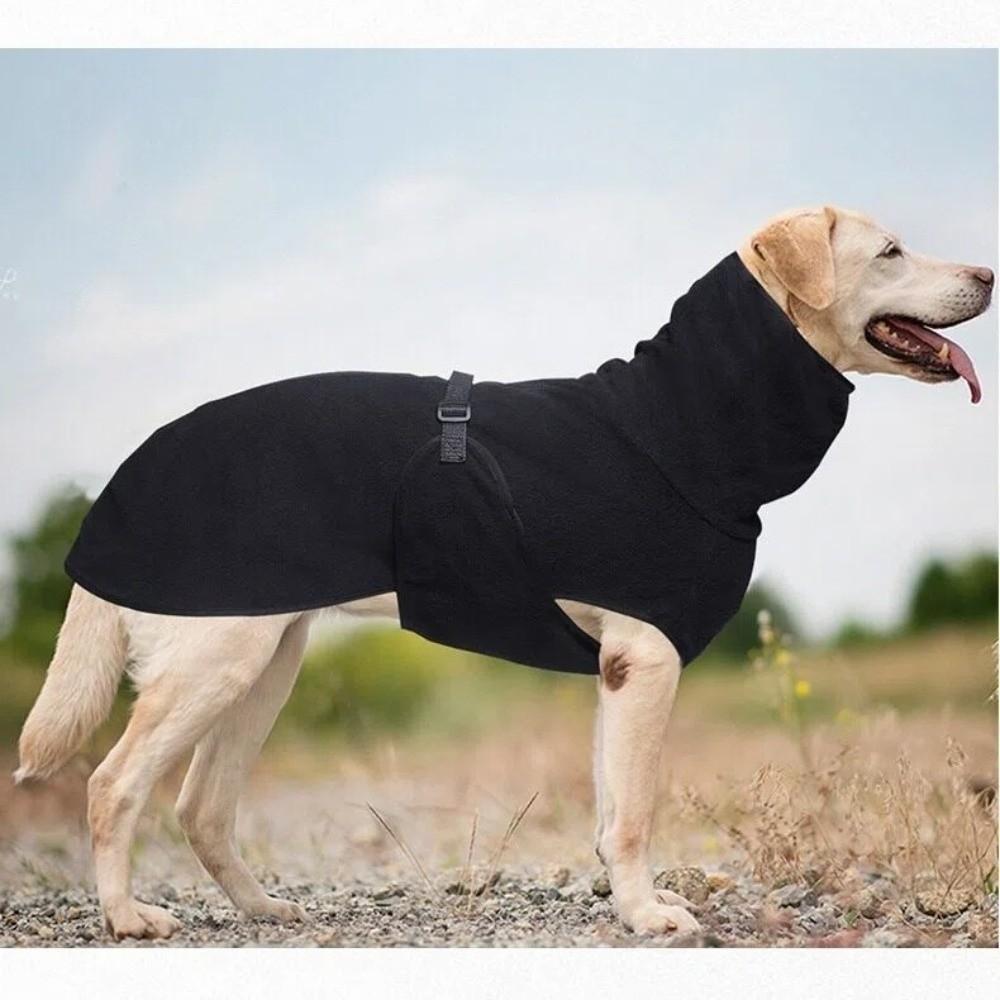 Warm Fleece Clothes Pet Dog Clothes Solid Color Thicken Winter Dog Coat Adjustable Puppy Clothing Small Medium Large Dogs