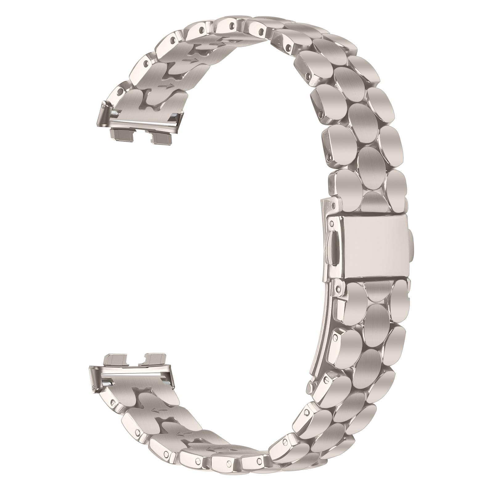 

Metal Watch Band for Huawei Band 10/9/8 Pearl-Shape Stainless Steel Electroplating Wrist Strap
