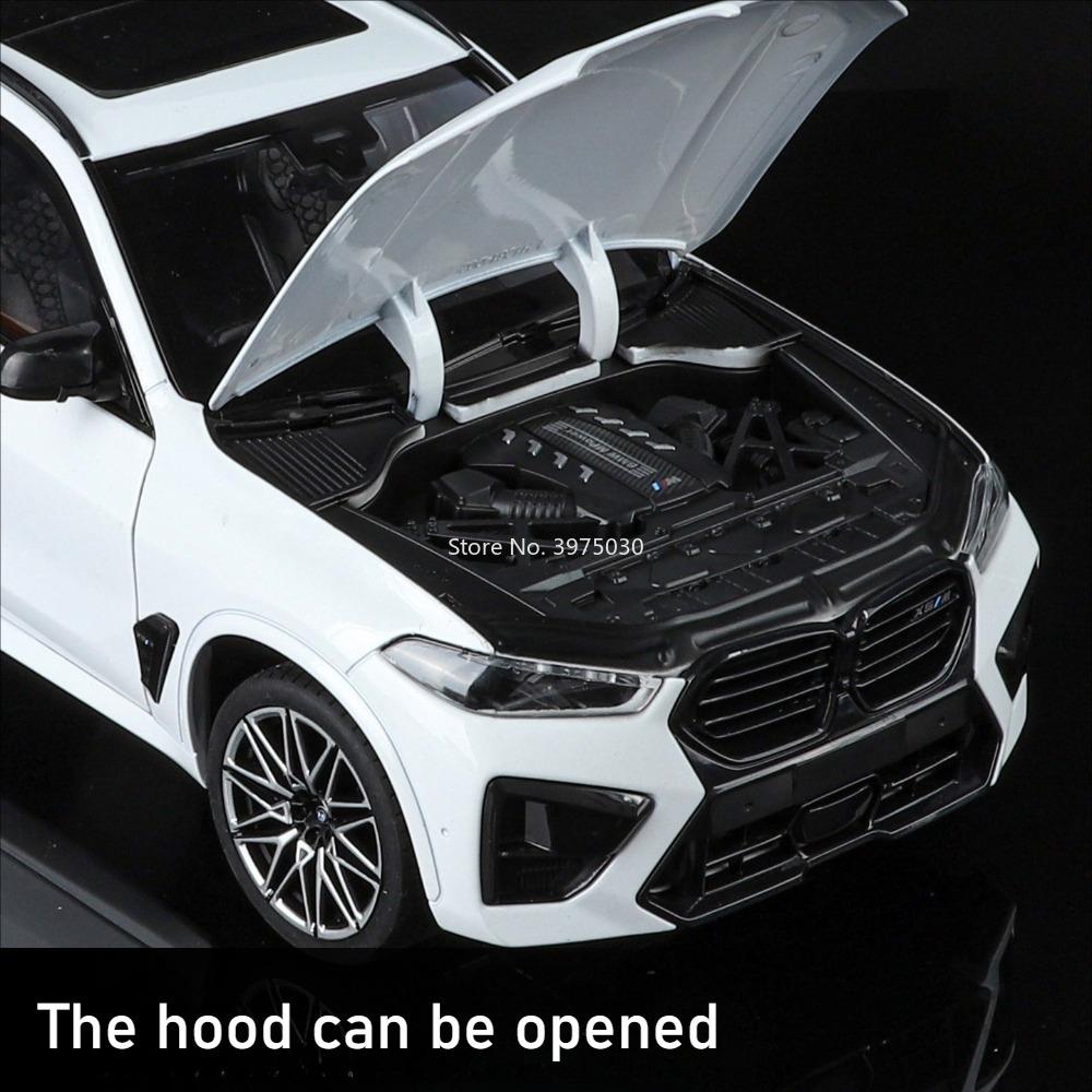 1:18 Alloy Diecasting BMW X5M Models Cars Toy Wheel Steering Miniature Vehicles 6 Doors Opened Car Model Boys Educational Toys