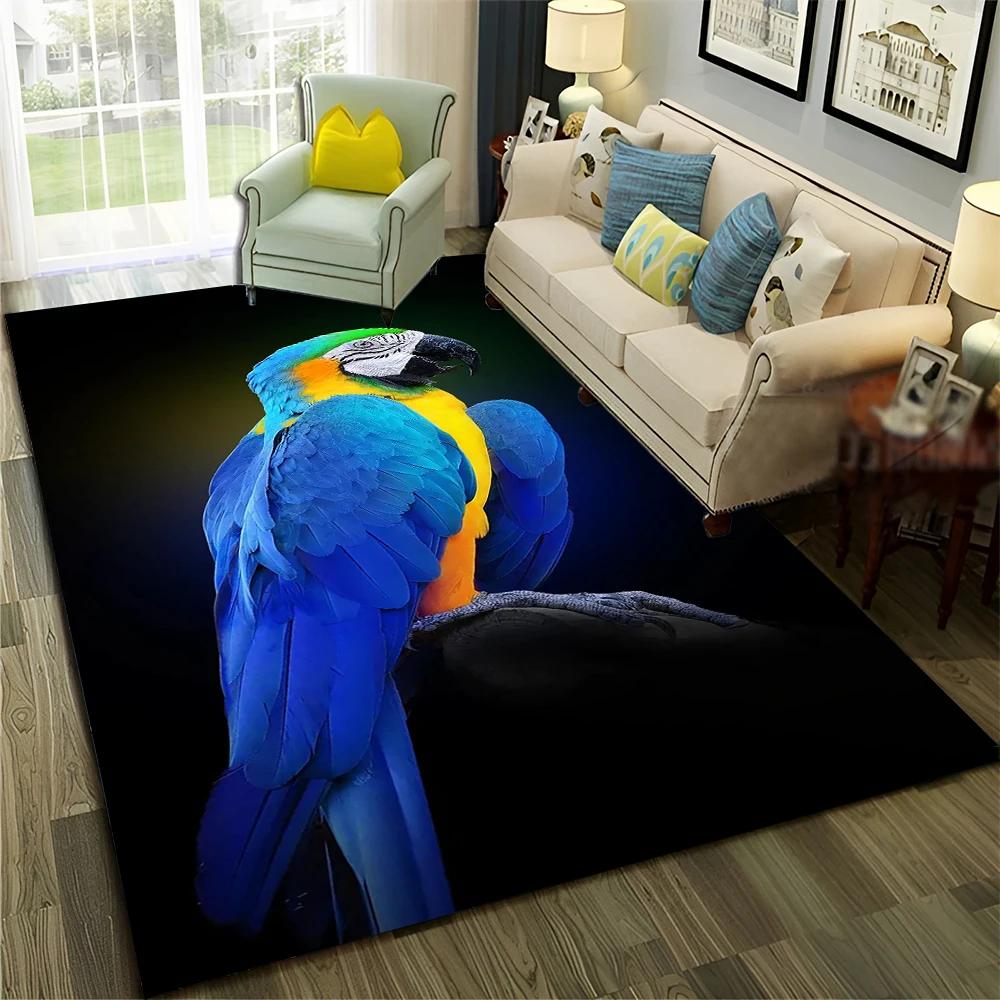 

3D Colorful Macaws Parrot Birds Carpet Rug for Home Living Room Bedroom Sofa Doormat Decor,kids Play Area Rug Non-slip Floor Mat 40x60cm