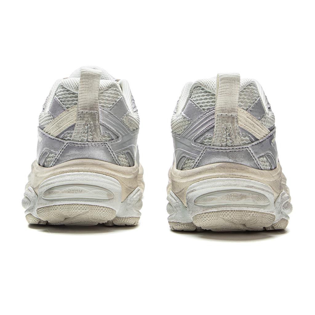 Li Ning Boom Support Cushioning Slip Resistant Abrasion Resistant Rebound Low top Running Shoes Men's Gray Silver ARXV005-1
