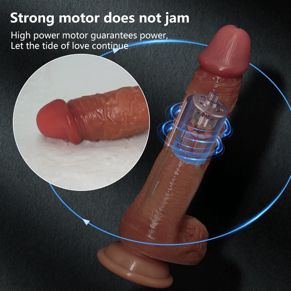 Blå årer Hevet Makeup Teleskopisk Swing Elektrisk Dildo Kvinnelig Masturbator Flytende Silikon Penis Kvinnelig Sexleketøy